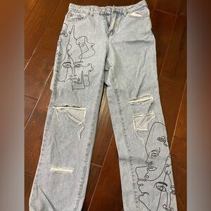 light wash ripped jeans from shein